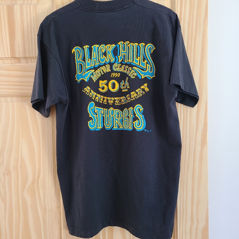 Vintage T Shirt Sturgis Black Hills 1990 XL RARE
